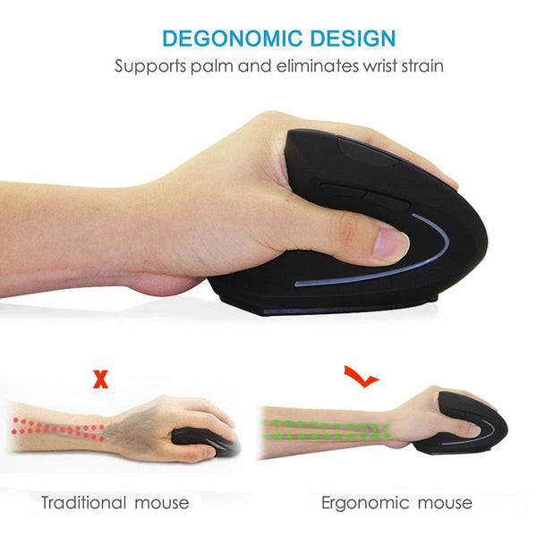 SearchFindOrder USB Ergonomic Vertical 2.4G Wireless Optical Computer Gaming Mouse