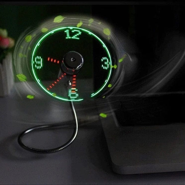 SearchFindOrder USB Fan Time And Temperature Display Clock