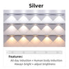 SearchFindOrder USB-Silver / 20cm 2LED / 3 color dimming Motion Sensor Cabinet USB Light