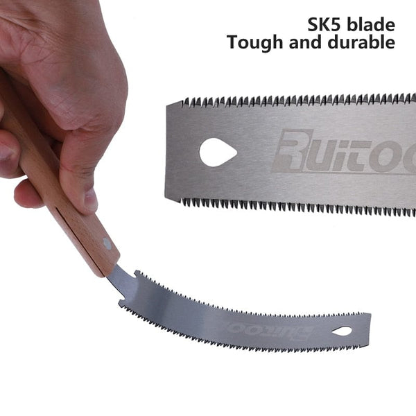 SearchFindOrder Versatile Japanese Double-Edged Saw - SK-5 Steel, Flexible Blade for Precise Woodworking & Flush Cut Trimming