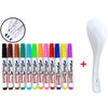 SearchFindOrder Vibrant Watercolor Brush Pens (12 Pieces & Ceramic Spoon)