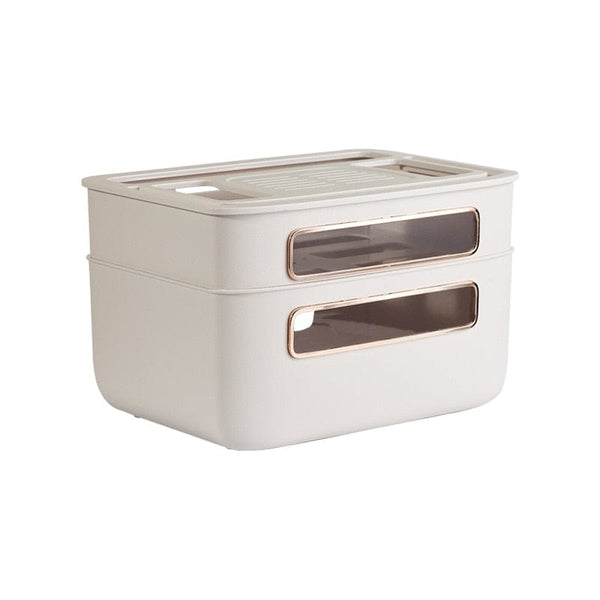 SearchFindOrder white 2 WiFi Router Rack & Cable Organizer Box