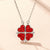 SearchFindOrder White / 45cm Love Heart & Lucky Clover Pendant Necklace