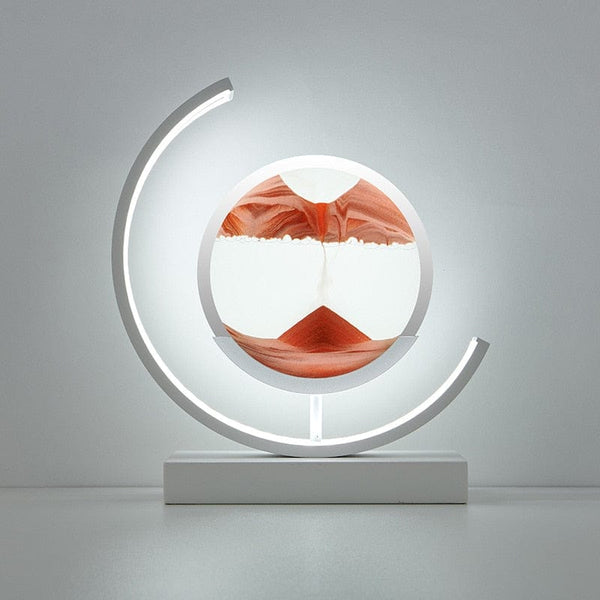 SearchFindOrder White Moon-Red / Remote control Creative Sandscape 3D LED Table Lamp
