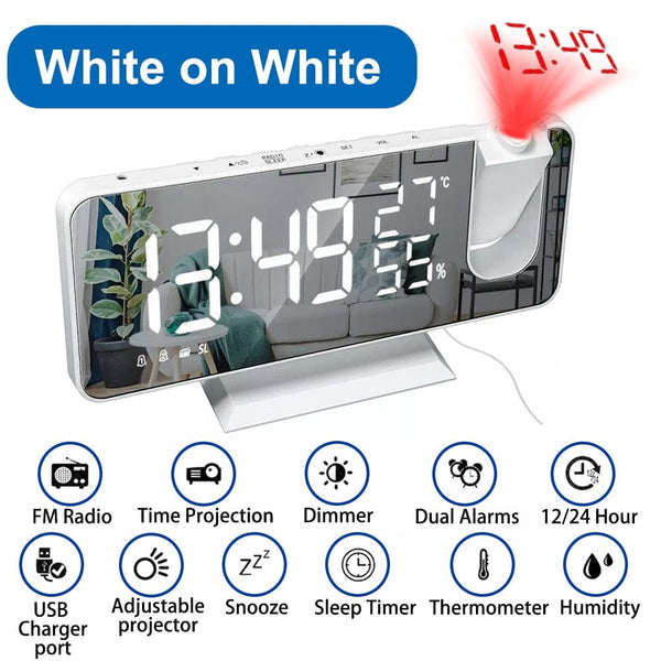 SearchFindOrder White on White A / China LED Digital Projection Alarm Clock