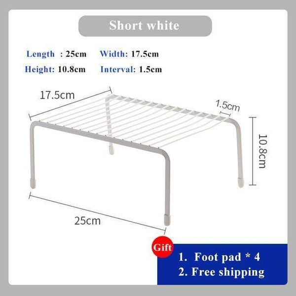 SearchFindOrder White-short Adjustable Holders Metal Racks For Kitchen Cabinet Organizer