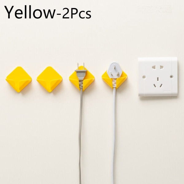 SearchFindOrder Yellow Power Cord Holding Wall Hook (2 Pieces)
