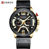 Yellow Angel Jewelry & Watches black gold Watch Men Business Watches Leather band Wristwatch