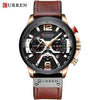 Yellow Angel Jewelry & Watches brown rose gold Watch Men Business Watches Leather band Wristwatch