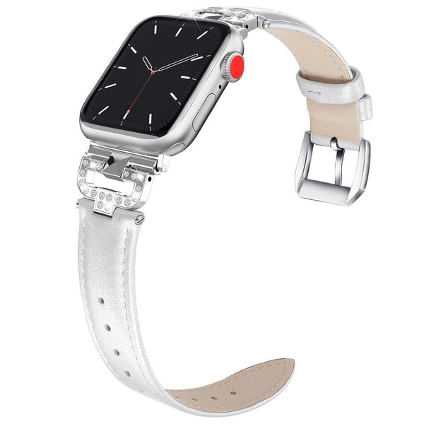 Yellow Angel Jewelry & Watches Leather loop Bracelet bands For Apple Watch Series 6 SE 5