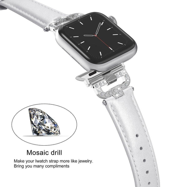 Yellow Angel Jewelry & Watches Leather loop Bracelet bands For Apple Watch Series 6 SE 5