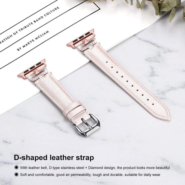 Yellow Angel Jewelry & Watches Leather loop Bracelet bands For Apple Watch Series 6 SE 5