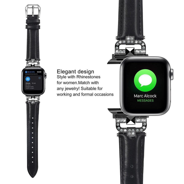 Yellow Angel Jewelry & Watches Leather loop Bracelet bands For Apple Watch Series 6 SE 5