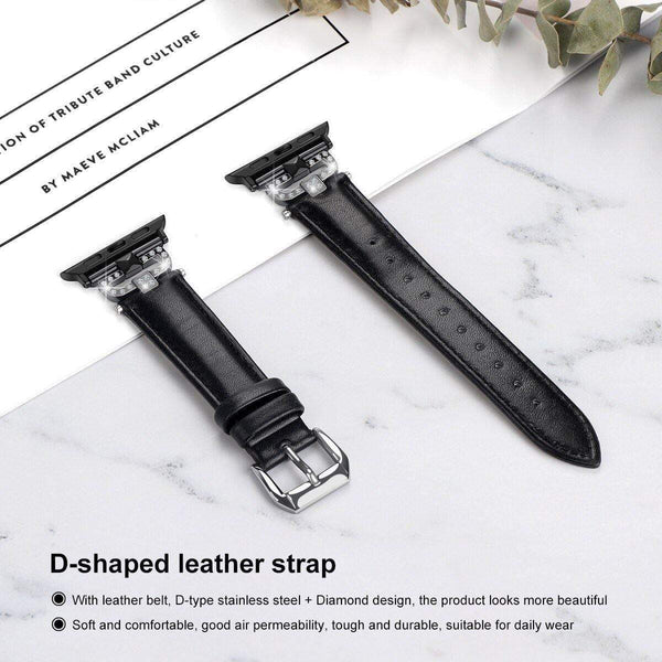 Yellow Angel Jewelry & Watches Leather loop Bracelet bands For Apple Watch Series 6 SE 5