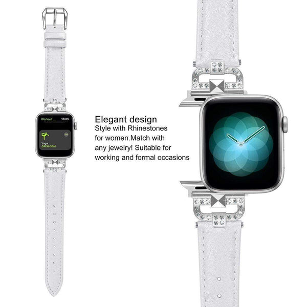 Yellow Angel Jewelry & Watches Leather loop Bracelet bands For Apple Watch Series 6 SE 5