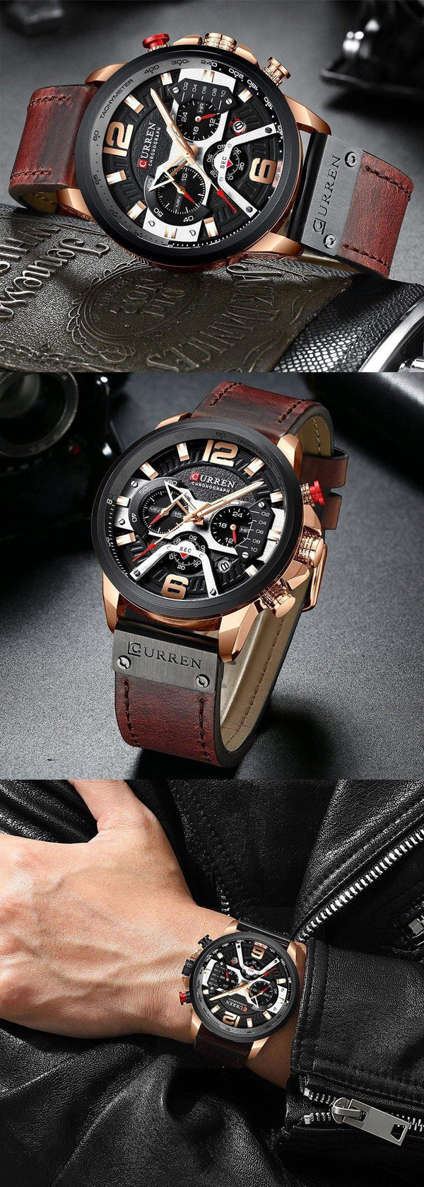 Yellow Angel Jewelry & Watches Watch Men Business Watches Leather band Wristwatch