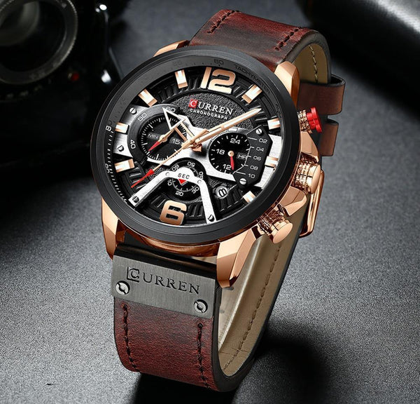 Yellow Angel Jewelry & Watches Watch Men Business Watches Leather band Wristwatch