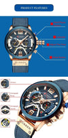 Yellow Angel Jewelry & Watches Watch Men Business Watches Leather band Wristwatch