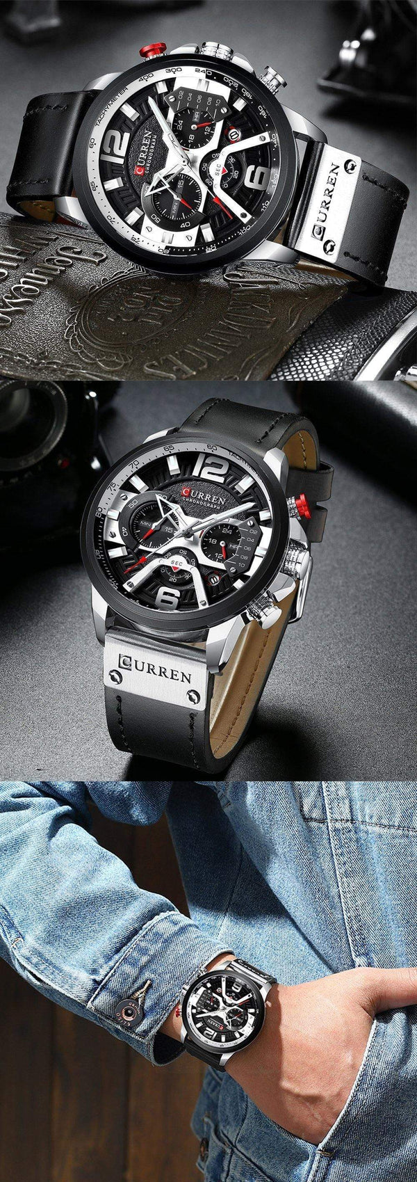 Yellow Angel Jewelry & Watches Watch Men Business Watches Leather band Wristwatch