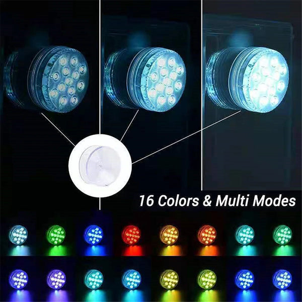 Waterproof RGB LED Submersible Pool Lights with Remote Control