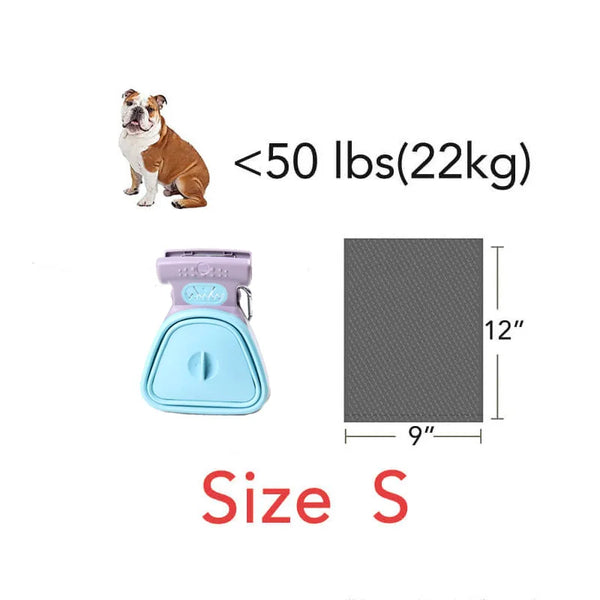 Dog Pet Travel Foldable Pooper Scooper with Decomposable Waste Bags – Portable One-Hand Waste Pickup Tool