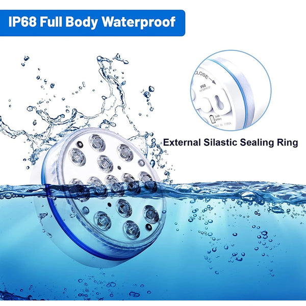 Waterproof RGB LED Submersible Pool Lights with Remote Control