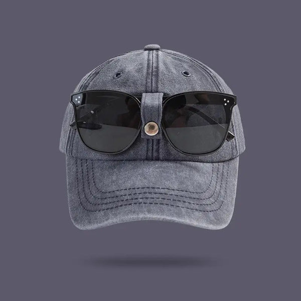Trendy Backwards Baseball Cap with Built-in Sunglasses – Unisex Style