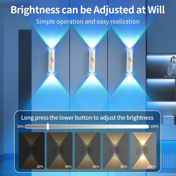 LED Motion Sensor Night Light – RGB Color Changing Wireless Magnetic Rechargeable Wall Lamp