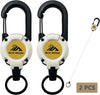 Retractable Keychain 2-Pack with Tactical Badge Reel & Steel Cord