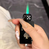 Rotating Dice Playing Cards Windproof Green Flame Gas Lighter – Novelty Collectible Pocket Lighter