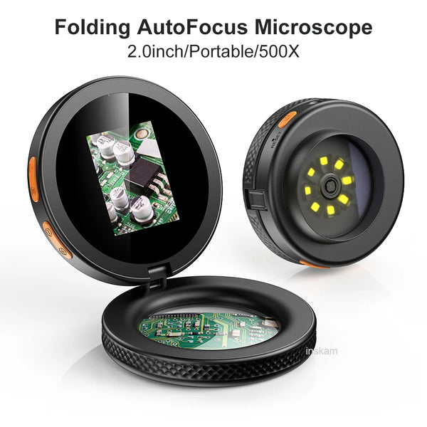 500X Autofocus Digital Microscope with 2-Inch IPS Screen