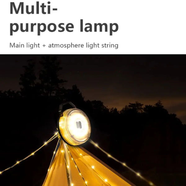 LED Tent Light Strip – Hand Crank Portable Canopy Light with 10M Storage Reel