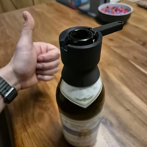 One-Handed Push Down Bottle Opener – Beer Cap Launcher with Ergonomic Grip