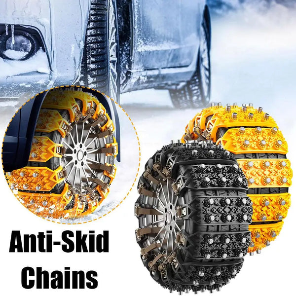 Heavy-Duty Rubber Anti-Skid Car Tire Chain — Universal TPU Snow & Mud Traction Aid (Single Piece)