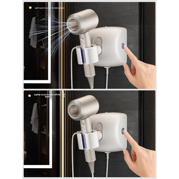 Hands-Free Rotating Hair Dryer Holder – Wall-Mounted Adjustable Hair Dryer Bracket