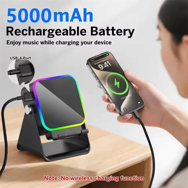 Magnetic Induction Phone Stand Speaker with RGB Light & Bluetooth
