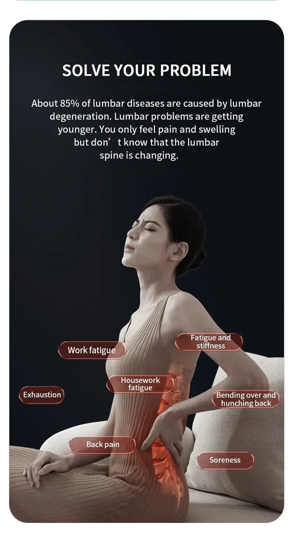 Intelligent Lumbar Massager – Electric Waist Traction Device with Heat & Vibration