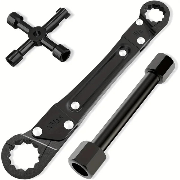 Plumbing Angle Stop Wrench Kit with Sillcock Key & Sleeve Puller