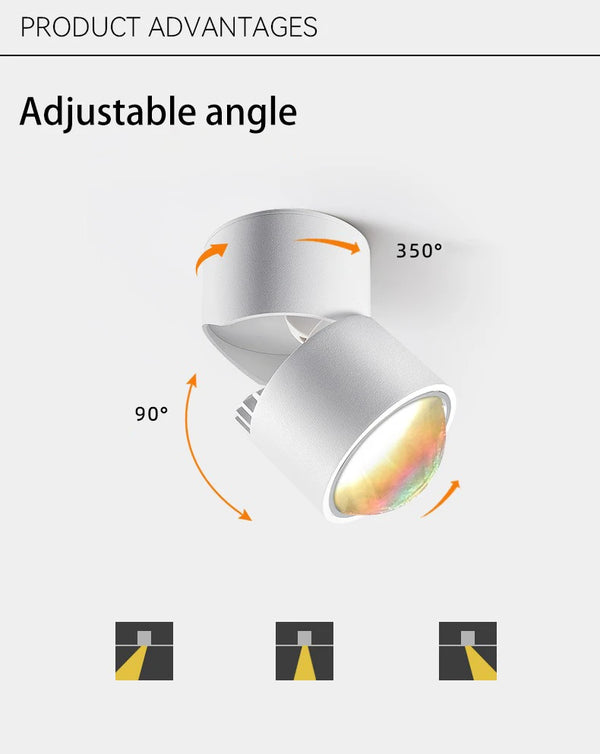 LED Sunset Lamp – Adjustable COB Spotlight Wall Washing Ceiling Light for Living Room & Bedroom