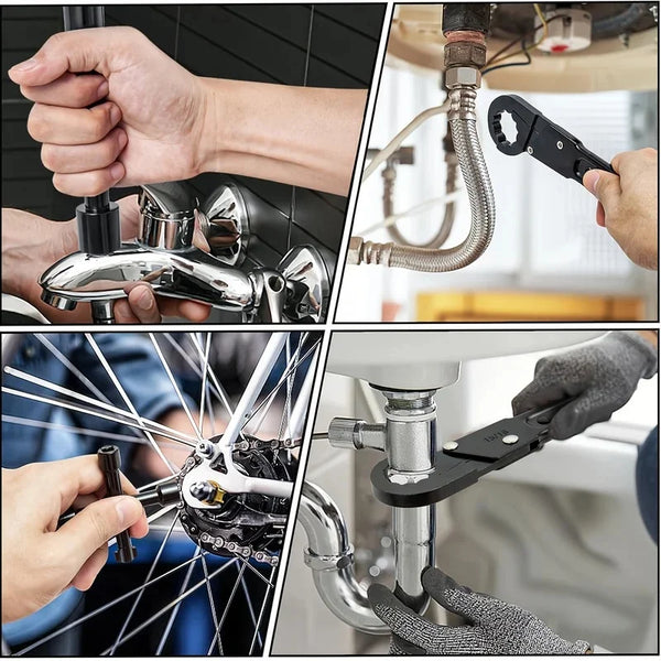 Plumbing Angle Stop Wrench Kit with Sillcock Key & Sleeve Puller