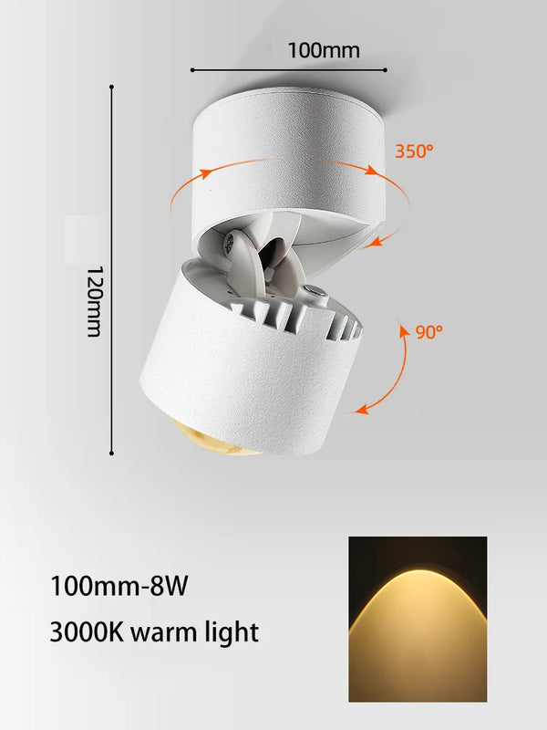 LED Sunset Lamp – Adjustable COB Spotlight Wall Washing Ceiling Light for Living Room & Bedroom