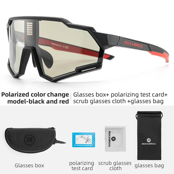 Photochromic Polarized Cycling Glasses with Lightweight TR-90 Frame