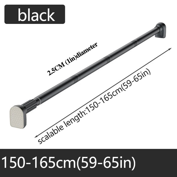 Adjustable Stainless Steel Shower Curtain Rod – No-Drill Telescopic Pole