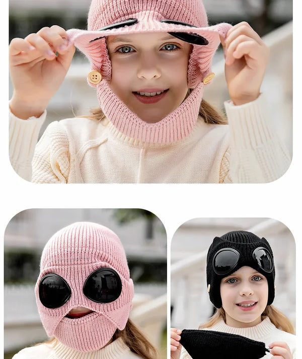 Windproof Warm Mask with Integrated Ear Protection & Glasses Cover for Children and Adults