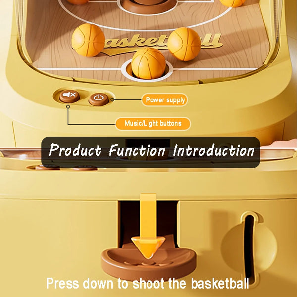 Kids Pinball Basketball Shooting Game – Electronic Scoring Arcade Board Toy