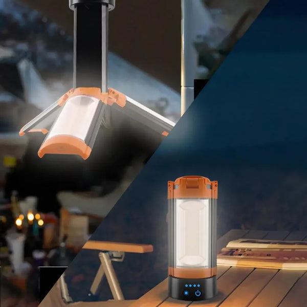 LED Work Light with Tripod Stand – Rechargeable Waterproof Camping Lantern with 4 Modes & Power Bank Function