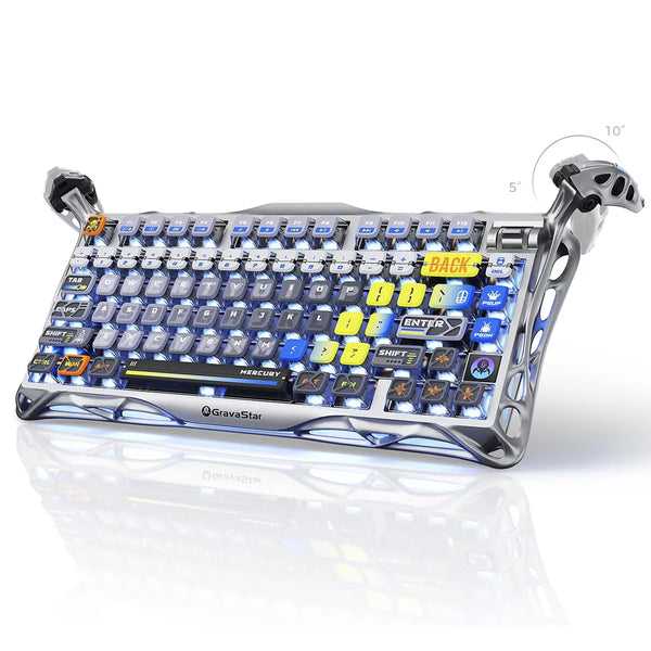 GravaStar Mercury K1 Pro Wireless Mechanical Gaming Keyboard – Aluminum Alloy 75% Hot-Swappable RGB Custom Keyboard
