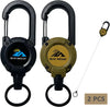 Retractable Keychain 2-Pack with Tactical Badge Reel & Steel Cord