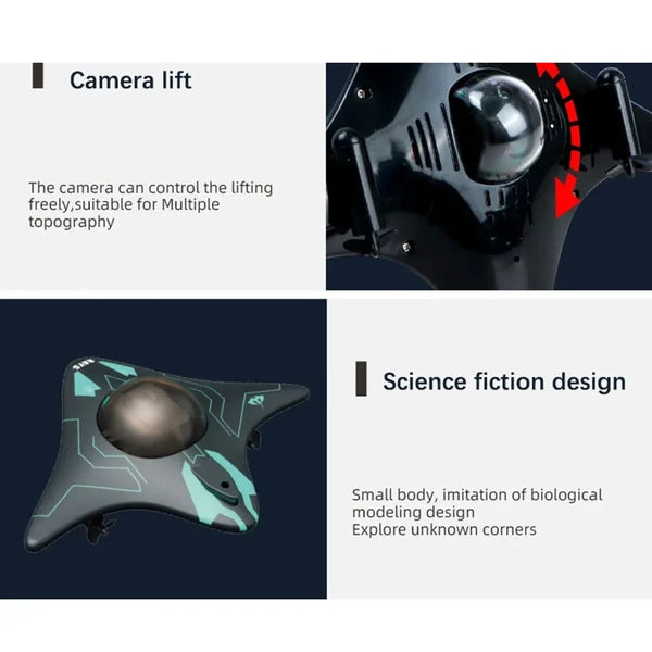 6CH RC Boat Submarine with Camera – WiFi FPV Underwater Remote Control Mini Camera Boat