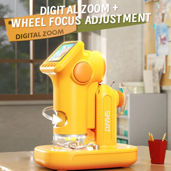 1600X Handheld Digital Microscope with 2-Inch HD Screen – Portable Electronic Magnifier with Camera & Video, 3-Level Lighting, Multilingual Interface